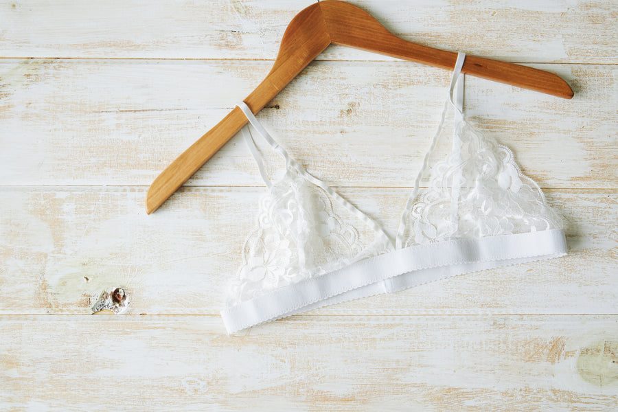 Dantel bralet, beyaz