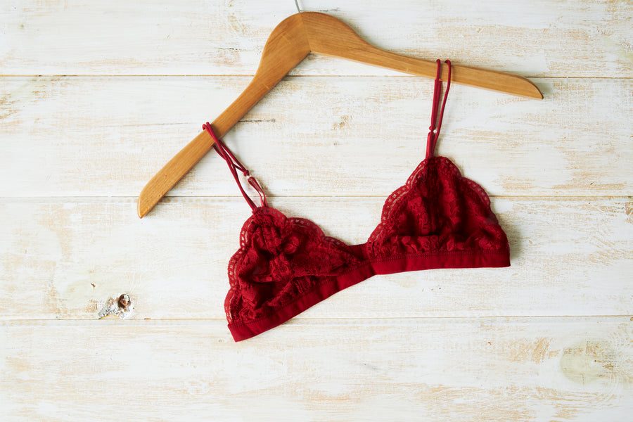 Dantel bralet, bordo